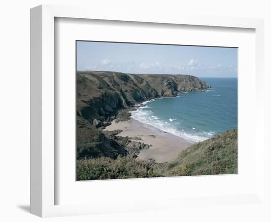 Plemont Bay from Clifftop, Greve Aulancon, Jersey, Channel Islands, United Kingdom-Julian Pottage-Framed Photographic Print
