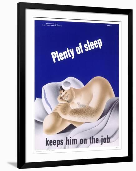 Plenty of Sleep Keeps Him on the Job-null-Framed Giclee Print