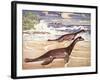 Plesiosaurs on a Mesozoic Beach-null-Framed Giclee Print