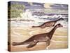Plesiosaurs on a Mesozoic Beach-null-Stretched Canvas