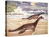 Plesiosaurs on a Mesozoic Beach-null-Stretched Canvas