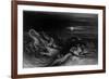 Plesiosaurus battling Temnodontosaurus , 1840-John Martin-Framed Giclee Print