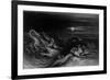 Plesiosaurus battling Temnodontosaurus , 1840-John Martin-Framed Giclee Print