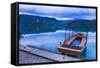 Pletna Rowing Boat, Lake Bled, Bled, Gorenjska, Upper Carniola Region, Slovenia, Europe-Matthew Williams-Ellis-Framed Stretched Canvas