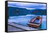 Pletna Rowing Boat, Lake Bled, Bled, Gorenjska, Upper Carniola Region, Slovenia, Europe-Matthew Williams-Ellis-Framed Stretched Canvas