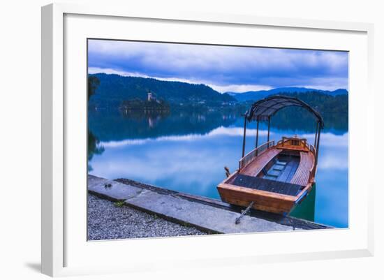 Pletna Rowing Boat, Lake Bled, Bled, Gorenjska, Upper Carniola Region, Slovenia, Europe-Matthew Williams-Ellis-Framed Photographic Print