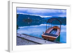 Pletna Rowing Boat, Lake Bled, Bled, Gorenjska, Upper Carniola Region, Slovenia, Europe-Matthew Williams-Ellis-Framed Photographic Print