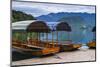 Pletna Rowing Boats, Lake Bled, Bled, Gorenjska, Upper Carniola Region, Slovenia, Europe-Matthew Williams-Ellis-Mounted Photographic Print