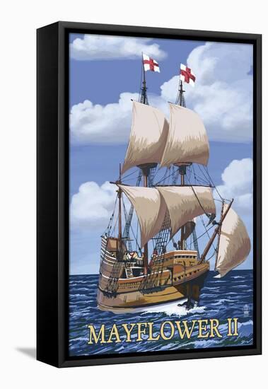 Plimoth Plantation, Massachusetts - Mayflower II-Lantern Press-Framed Stretched Canvas