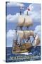 Plimoth Plantation, Massachusetts - Mayflower II-Lantern Press-Stretched Canvas