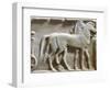 Plinth of Kouros Statue, Bas-Relief Depicting Hoplites and Horse-Drawn Chariot, Circa 490 BC-null-Framed Giclee Print