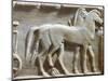 Plinth of Kouros Statue, Bas-Relief Depicting Hoplites and Horse-Drawn Chariot, Circa 490 BC-null-Mounted Giclee Print