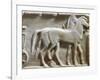 Plinth of Kouros Statue, Bas-Relief Depicting Hoplites and Horse-Drawn Chariot, Circa 490 BC-null-Framed Giclee Print