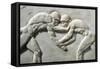 Plinth of Kouros Statue, Bas-Relief Depicting Wrestlers, Circa 510 B.C., Detail-null-Framed Stretched Canvas