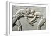 Plinth of Kouros Statue, Bas-Relief Depicting Wrestlers, Circa 510 B.C., Detail-null-Framed Giclee Print