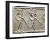 Plinth of Kouros Statue Depicting Hoplites and Horse-Drawn Chariot-null-Framed Giclee Print