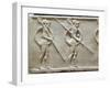 Plinth of Kouros Statue Depicting Hoplites and Horse-Drawn Chariot-null-Framed Giclee Print