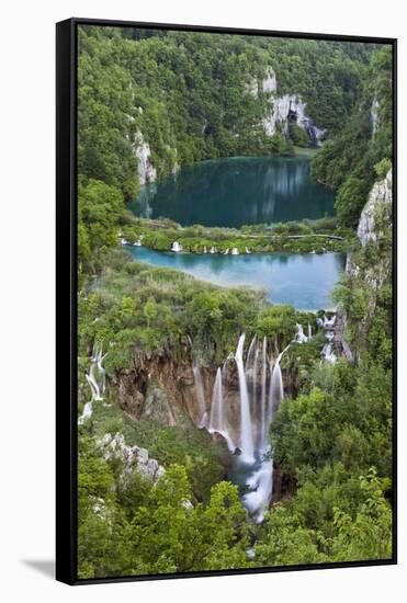 Plitvice Lakes in the National Park Plitvicka Jezera, Croatia-Martin Zwick-Framed Stretched Canvas