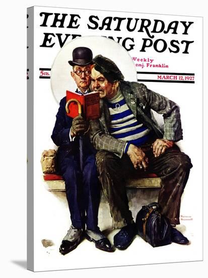 "Plot Thickens" Saturday Evening Post Cover, March 12,1927-Norman Rockwell-Stretched Canvas