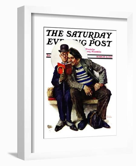 "Plot Thickens" Saturday Evening Post Cover, March 12,1927-Norman Rockwell-Framed Giclee Print