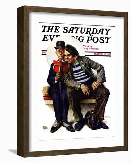 "Plot Thickens" Saturday Evening Post Cover, March 12,1927-Norman Rockwell-Framed Giclee Print