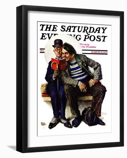 "Plot Thickens" Saturday Evening Post Cover, March 12,1927-Norman Rockwell-Framed Giclee Print