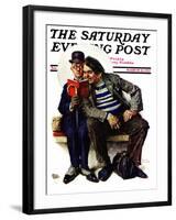 "Plot Thickens" Saturday Evening Post Cover, March 12,1927-Norman Rockwell-Framed Giclee Print