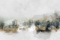 Building on Watercolor Background. City on Watercolor Background.-PLotulitStocker-Art Print