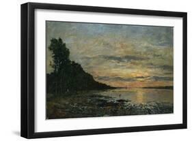 Plougastel, Sunset over the Estuary, C.1870-73-Eug?ne Boudin-Framed Giclee Print