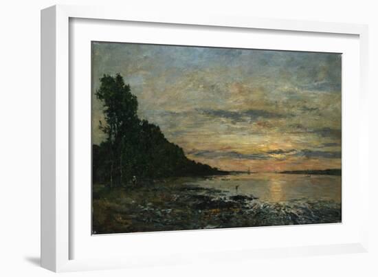 Plougastel, Sunset over the Estuary, C.1870-73-Eug?ne Boudin-Framed Giclee Print