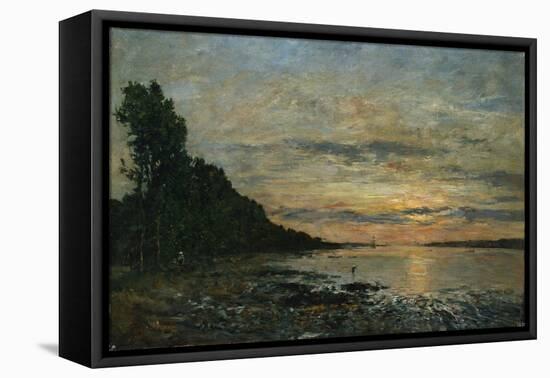 Plougastel, Sunset over the Estuary, C.1870-73-Eug?ne Boudin-Framed Stretched Canvas