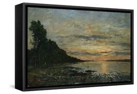 Plougastel, Sunset over the Estuary, C.1870-73-Eug?ne Boudin-Framed Stretched Canvas