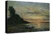 Plougastel, Sunset over the Estuary, C.1870-73-Eug?ne Boudin-Stretched Canvas