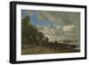 Plougastel, the Ferry Crossing, 1873 (Oil on Canvas)-Eugene Louis Boudin-Framed Giclee Print