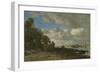 Plougastel, the Ferry Crossing, 1873 (Oil on Canvas)-Eugene Louis Boudin-Framed Giclee Print