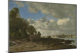 Plougastel, the Ferry Crossing, 1873 (Oil on Canvas)-Eugene Louis Boudin-Mounted Giclee Print