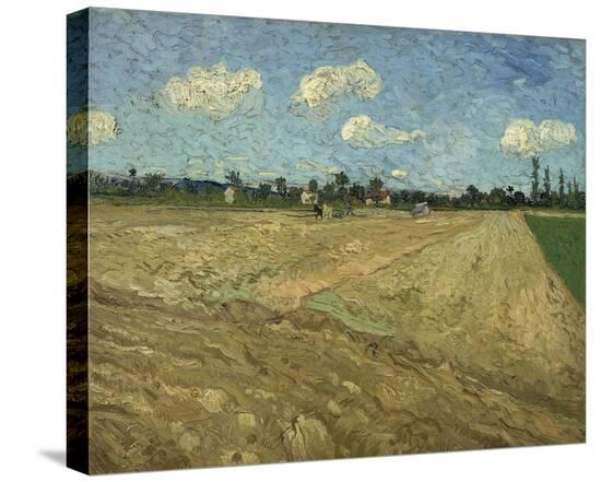 Ploughed Fields - The Furrows-Vincent Van Gogh-Stretched Canvas