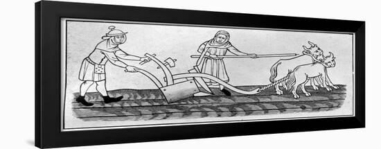 Ploughing, 14th Century-null-Framed Giclee Print