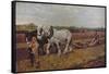 'Ploughing', 1889 (1935)-George Clausen-Framed Stretched Canvas