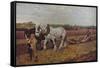 'Ploughing', 1889 (1935)-George Clausen-Framed Stretched Canvas