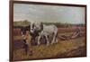 'Ploughing', 1889 (1935)-George Clausen-Framed Giclee Print