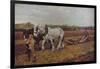 'Ploughing', 1889 (1935)-George Clausen-Framed Giclee Print