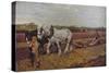 'Ploughing', 1889 (1935)-George Clausen-Stretched Canvas