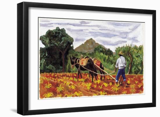 Ploughing, 1995-Pedro Diego Alvarado-Framed Giclee Print