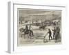 Ploughing and Storing Ice on the Hudson River, New York-null-Framed Giclee Print