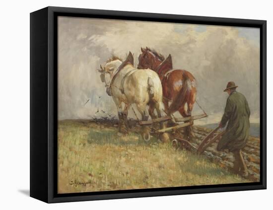 Ploughing, C.1900-19-John Atkinson-Framed Stretched Canvas