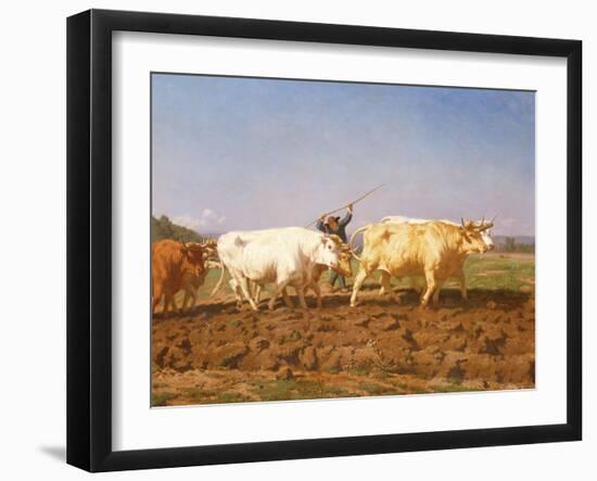 Ploughing in the Nivernais, 1850-Rosa Bonheur-Framed Giclee Print