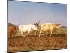 Ploughing in the Nivernais, 1850-Rosa Bonheur-Mounted Giclee Print