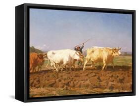 Ploughing in the Nivernais, 1850-Rosa Bonheur-Framed Stretched Canvas