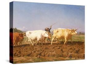 Ploughing in the Nivernais, 1850-Rosa Bonheur-Stretched Canvas